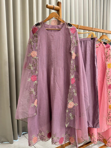 Mul-Cotton Pin-tucks suit- 6399