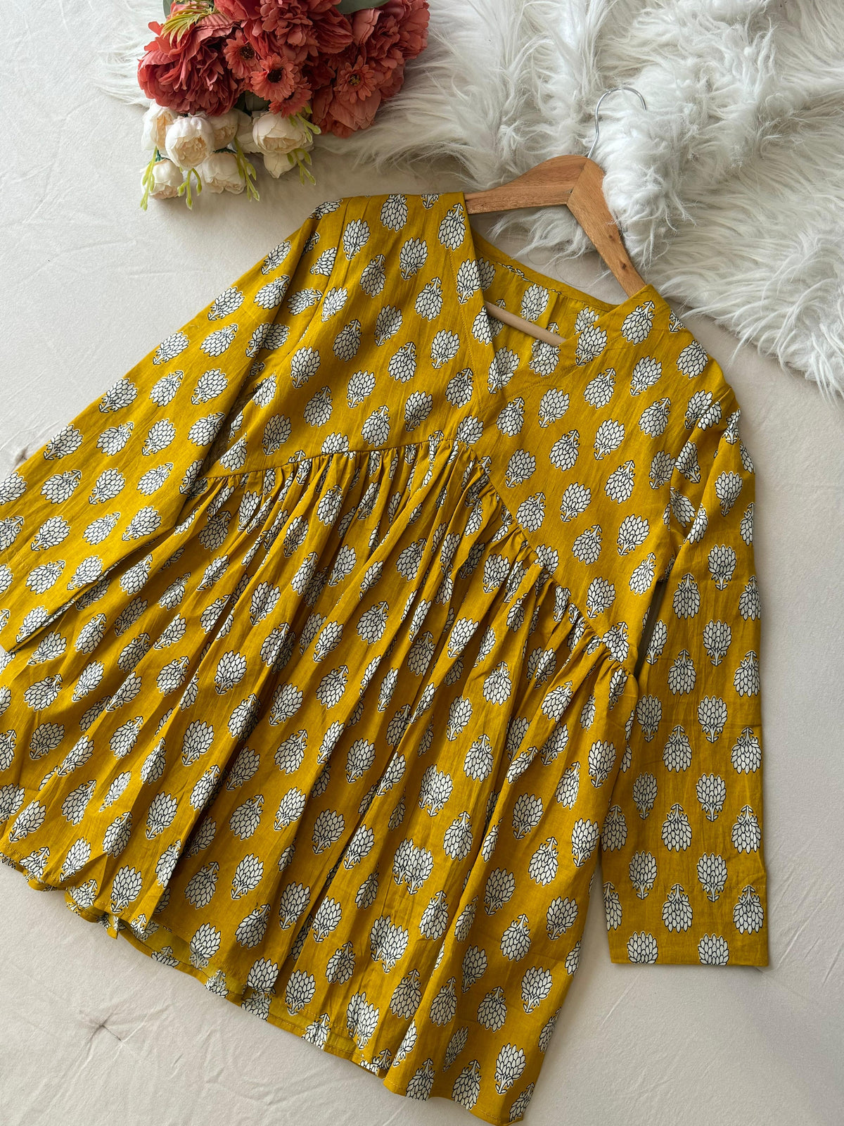 Casual Pure Cotton Block Printed Short Kurtis