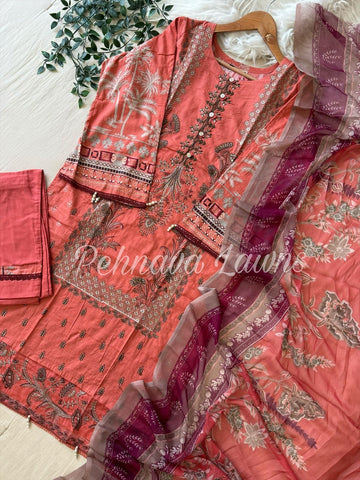Embroidered Cotton Pakistani Suit-3374-L