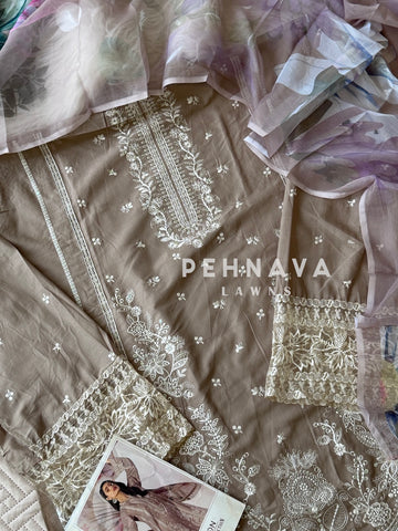 Embroidered Semi Stitched Suit-4175