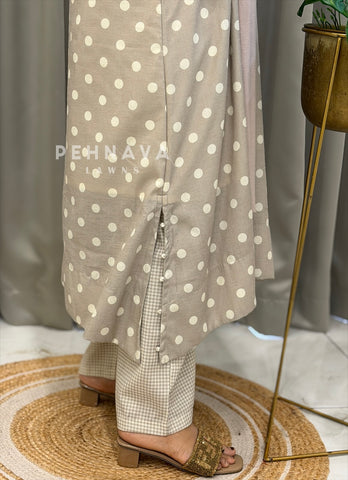 Polka Dot Bell Sleeve Two Piece Set
