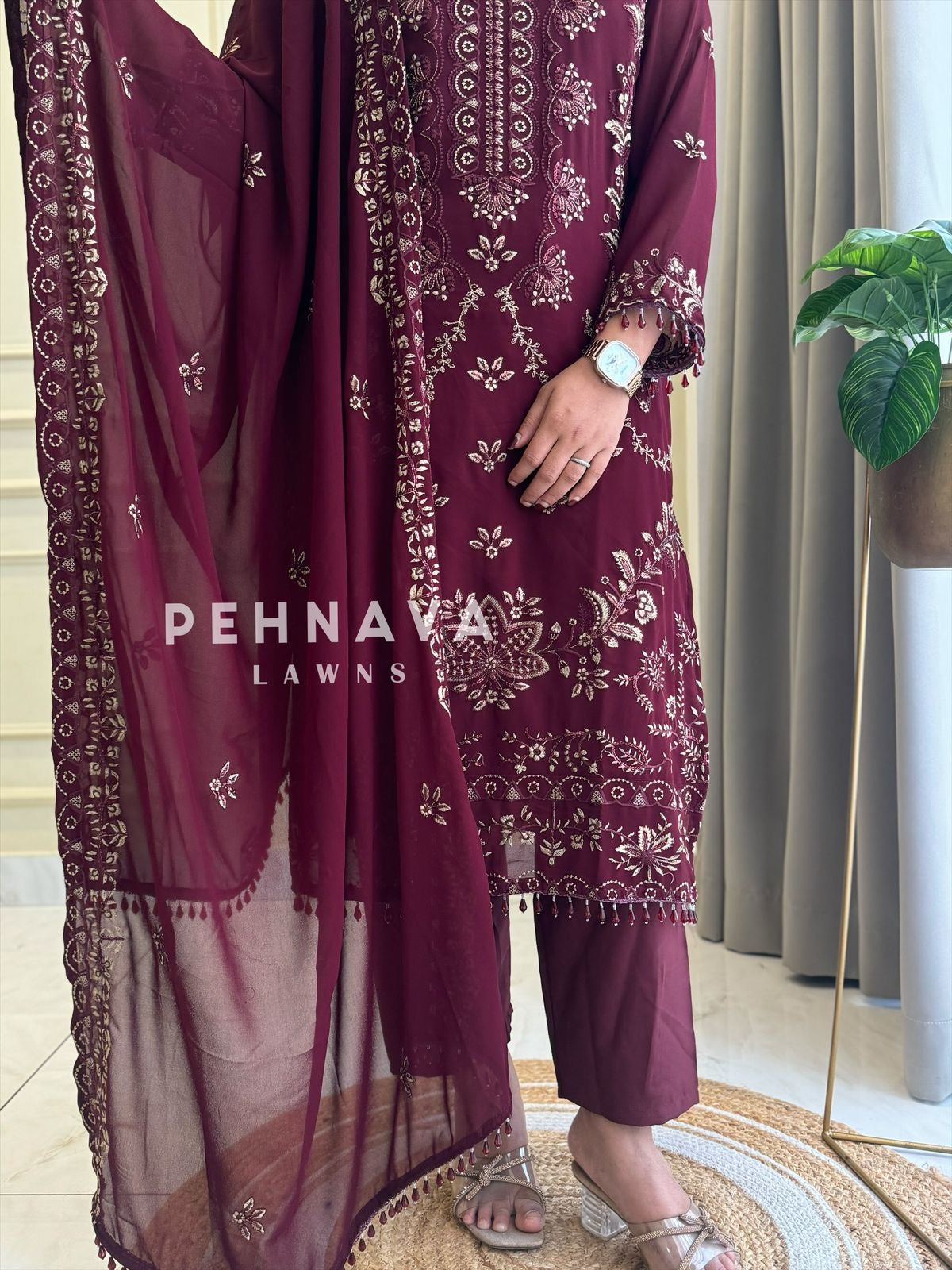 Heavy Embroidered Georgette Stylish Salwar