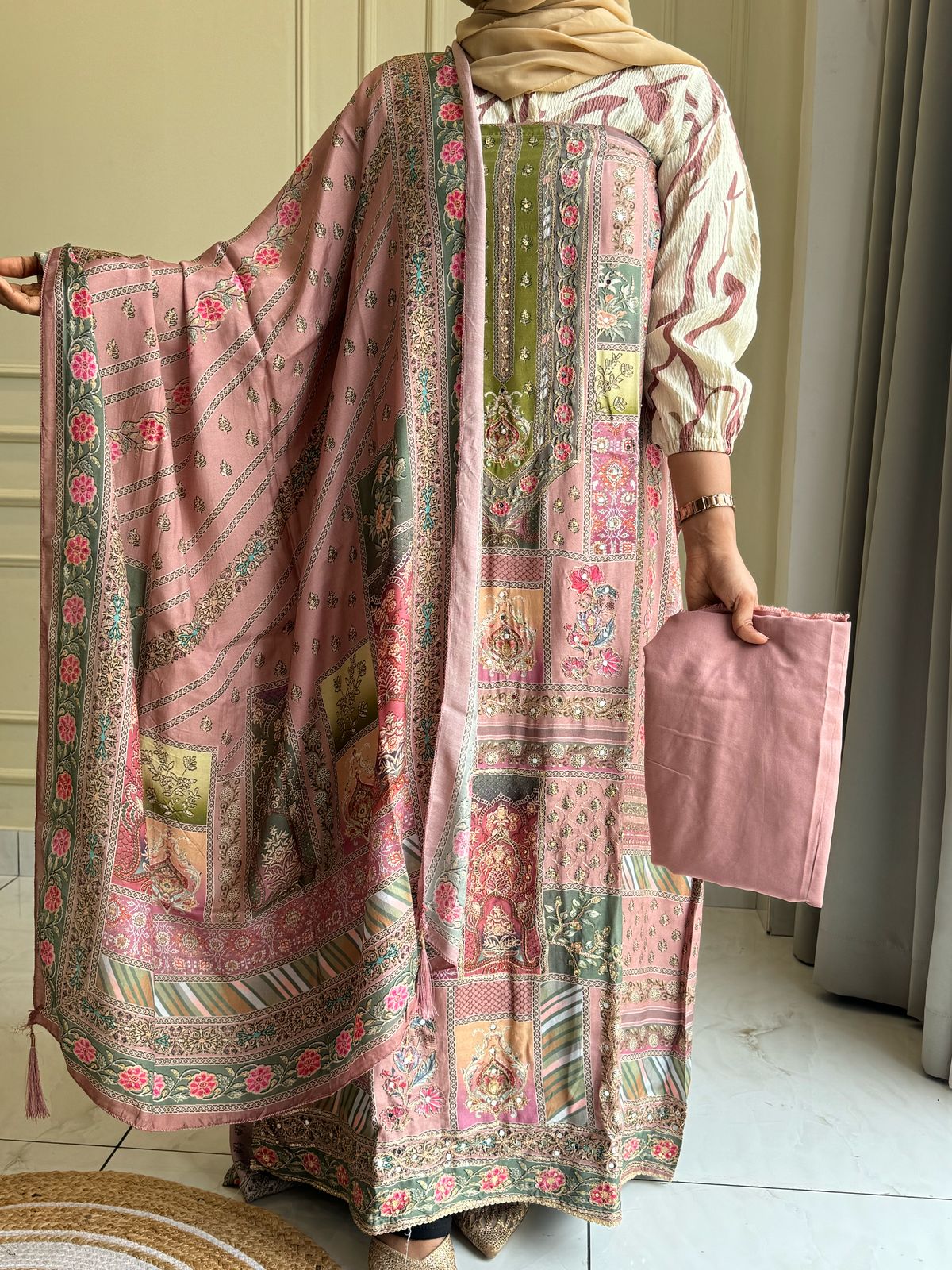 Digital Printed Muslin Suit-226