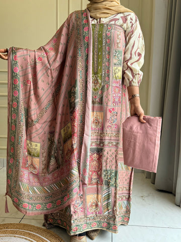 Digital Printed Muslin Suit-226