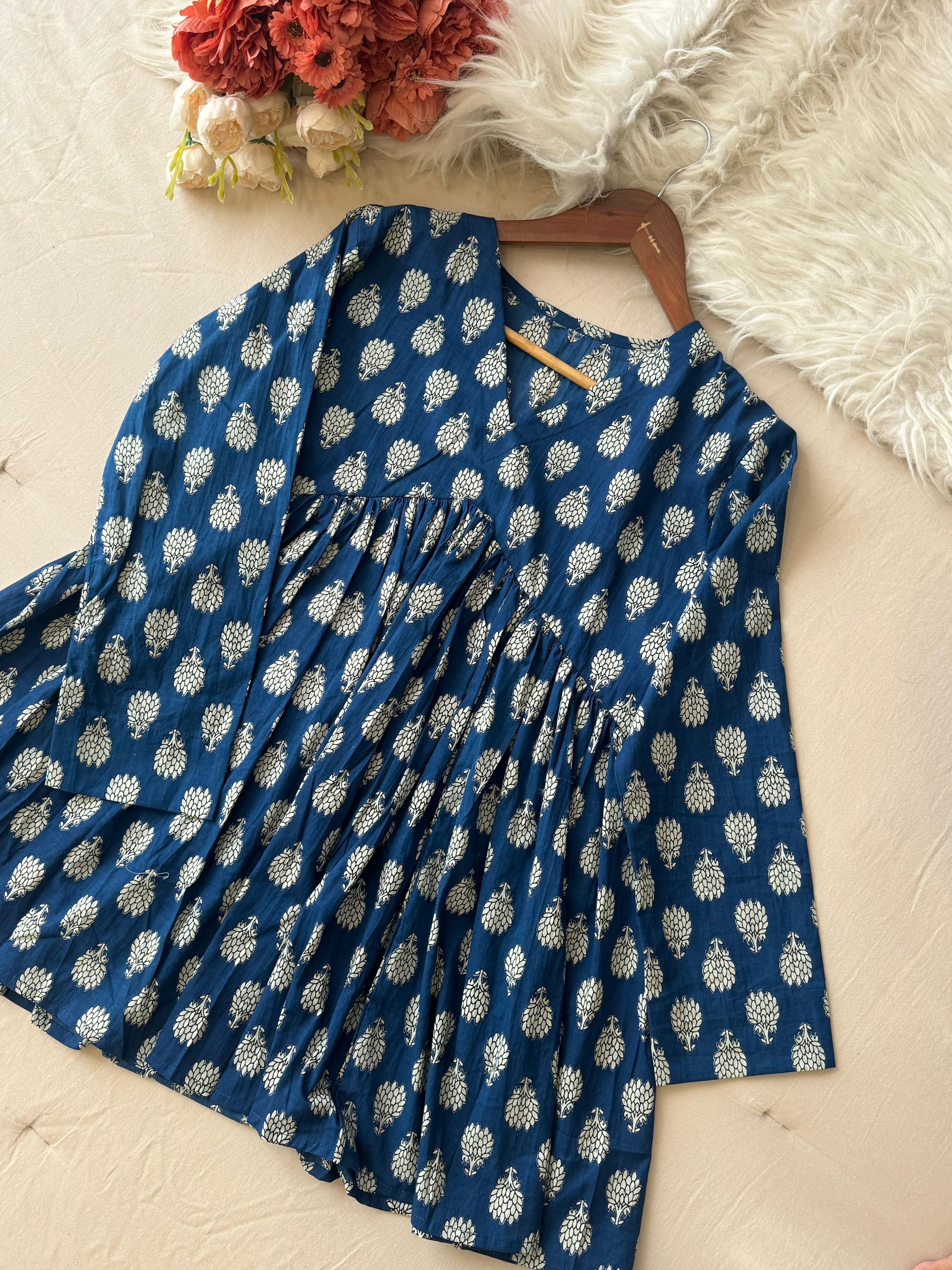 Casual Pure Cotton Block Printed Short Kurtis