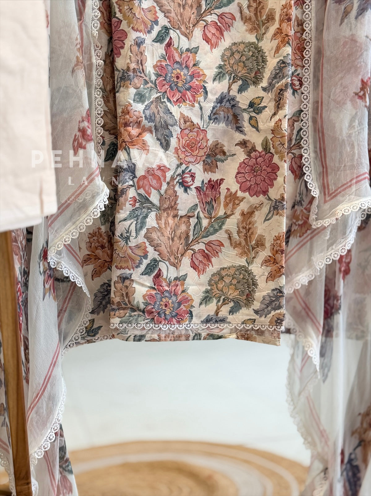 Floral Embroidered Unstitched Suit