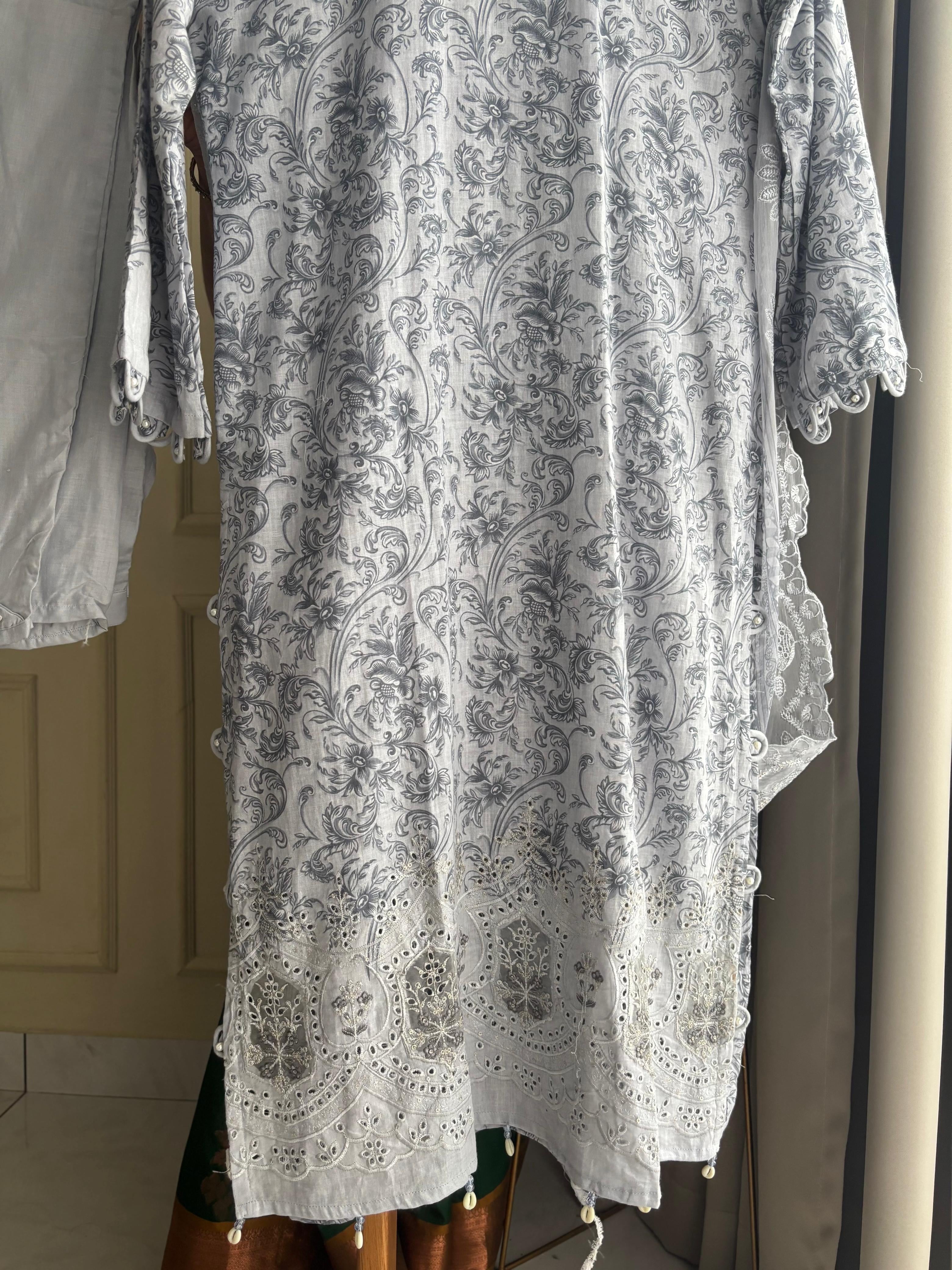 Cotton Embroidered Suit-1001