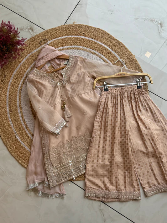 Kids party wear -ready to wear MKS-EF24-25-PEACH
