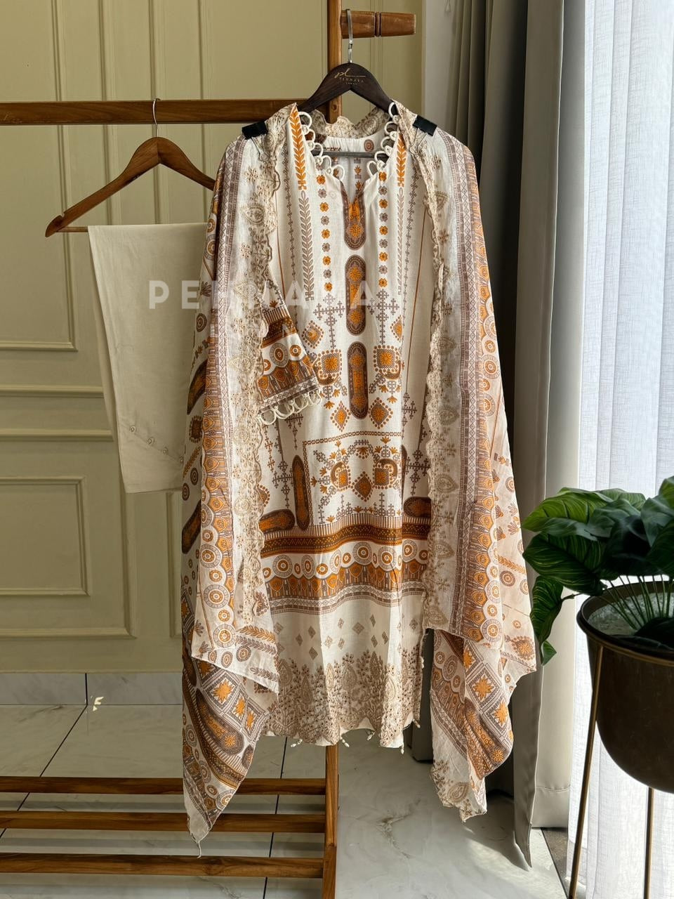 Embroidered Printed Cotton Set-1110