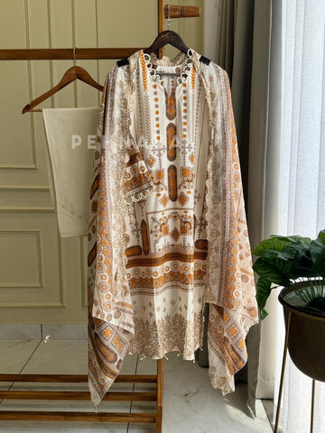 Embroidered Printed Cotton Set-1110