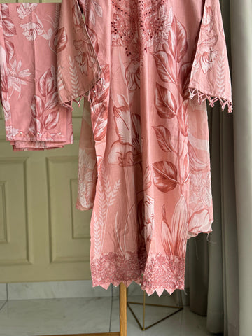 Cotton Casuals with Self Embroidered Dupatta-3907