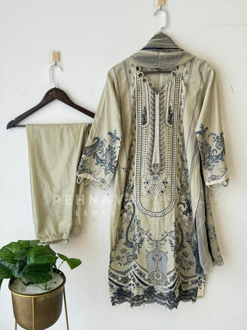 Embroidery Printed Suit Set-1517