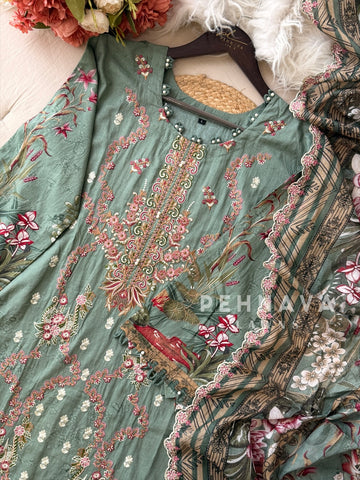 Printed Embroidered Ready to Wear Suit-2110