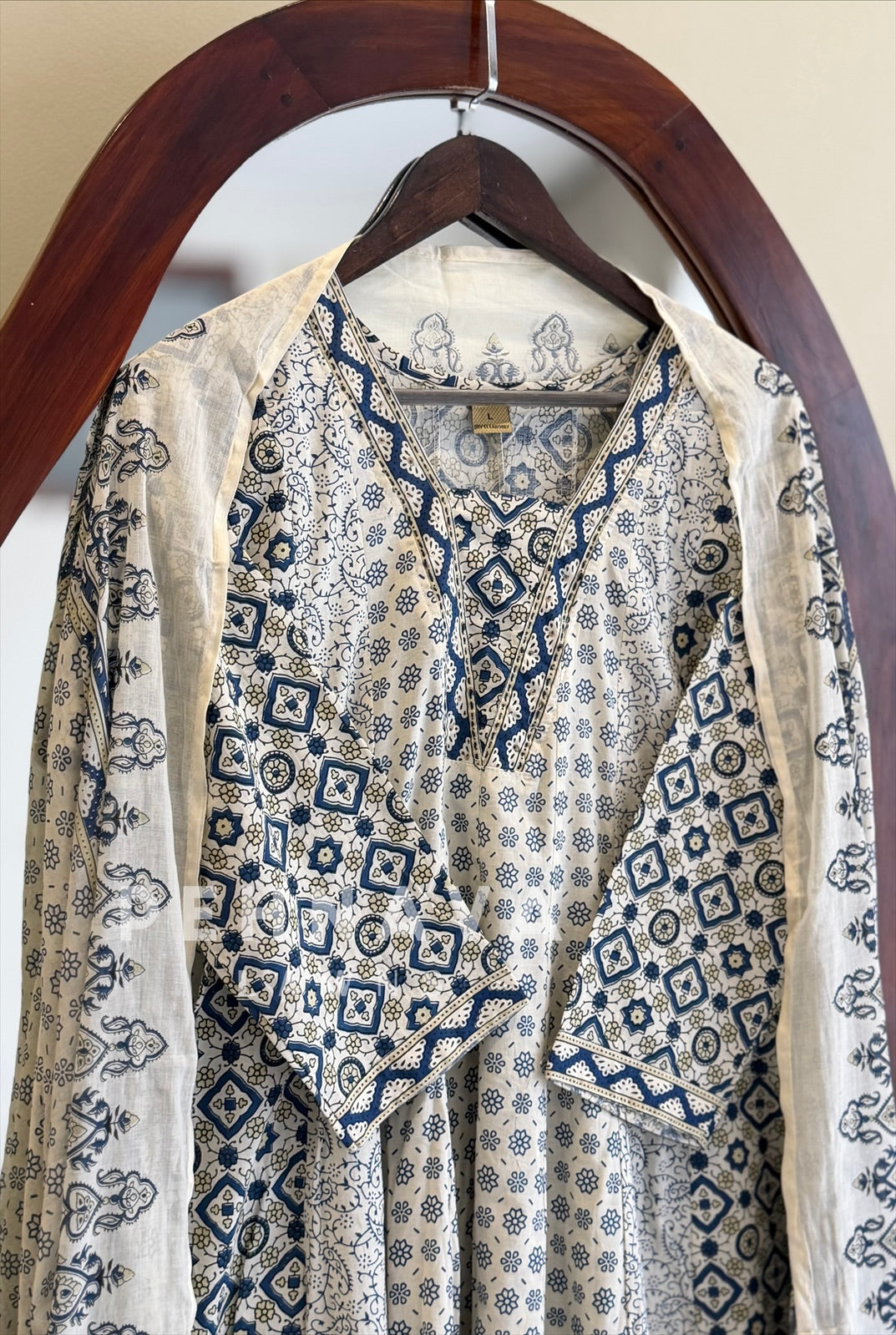 Block Print Flared Suit Set 11081-84
