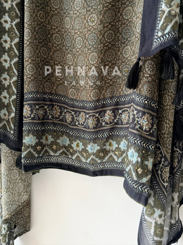 Ajrak Printed Unstitched Suit