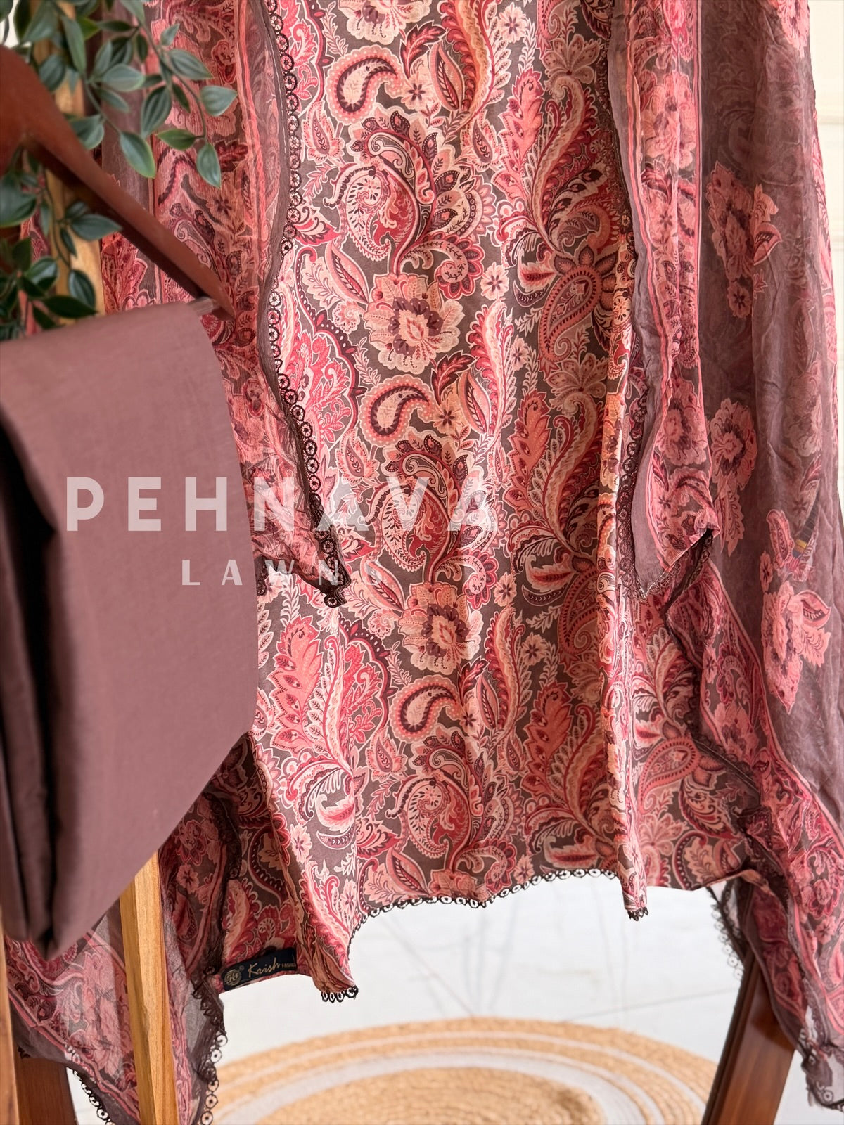 Paisley Printed Unstitched Suit (Dispatch Time 4-5 Days)