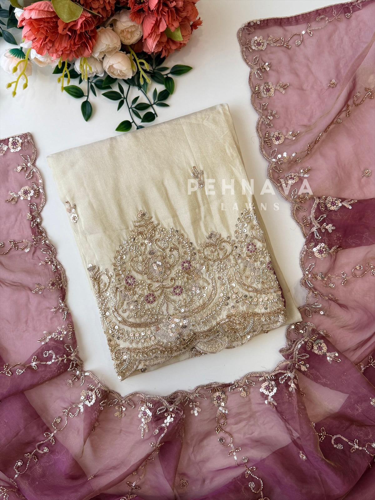 Tissue Handworked Unstitched Suit BDF96