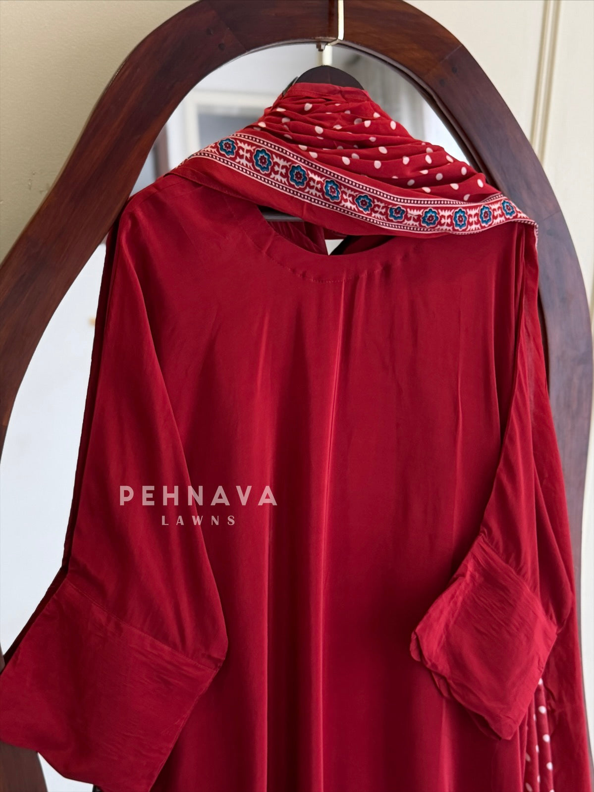 Ajrak Printed Dupatta Kaftan Suit Set