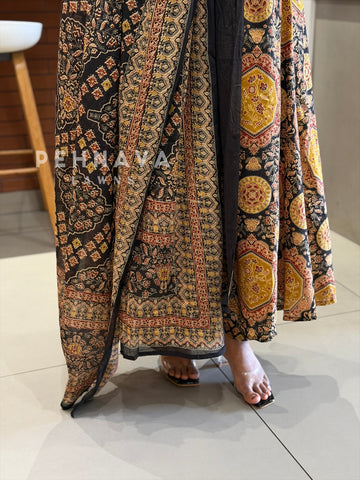 Ajrakh Printed Anarkali Three Piece Set SN5314