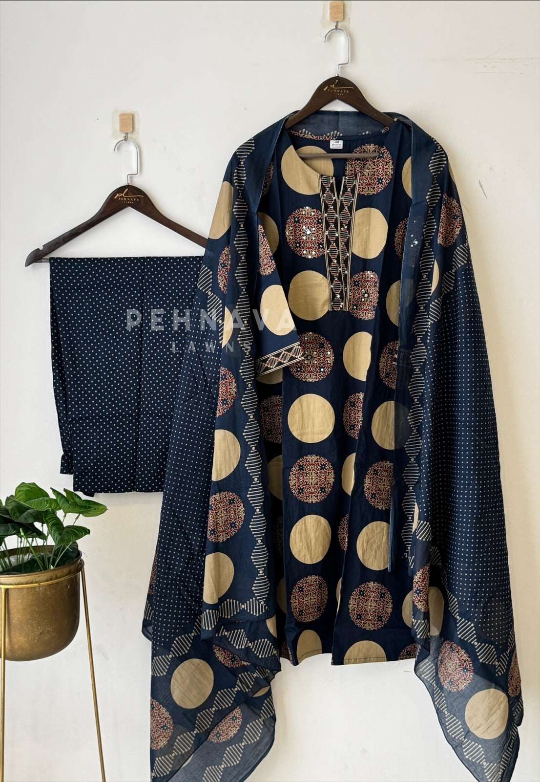 Block-Printed Cotton Suit Set