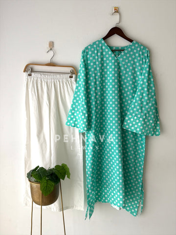 Polka Dot Cotton Printed Suit Set B232