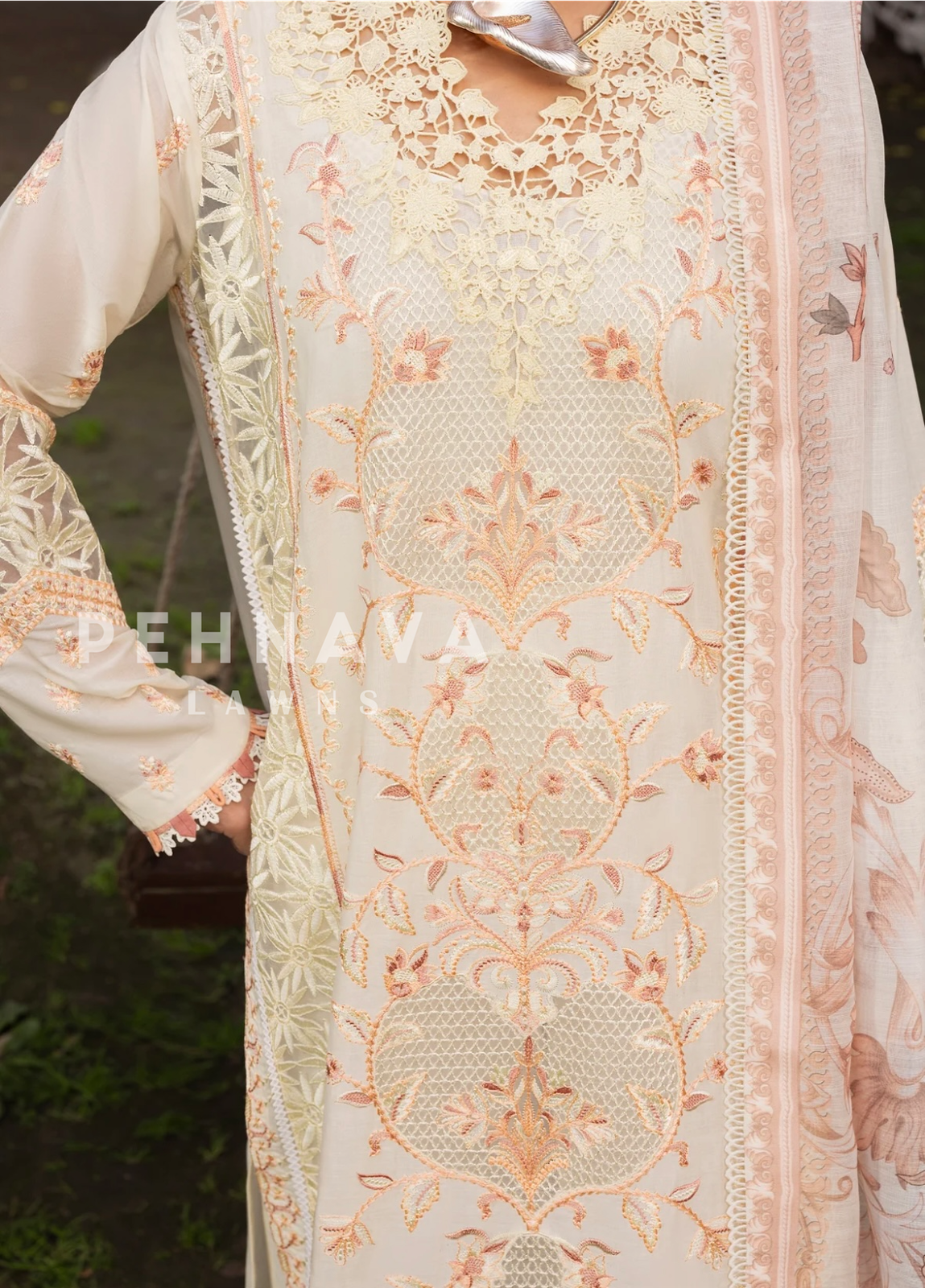 Zarqun Premium Cotton Embroidered Ensemble