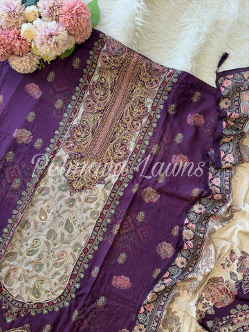 Pure  muslin with detailings  and muslin Dupatta-281