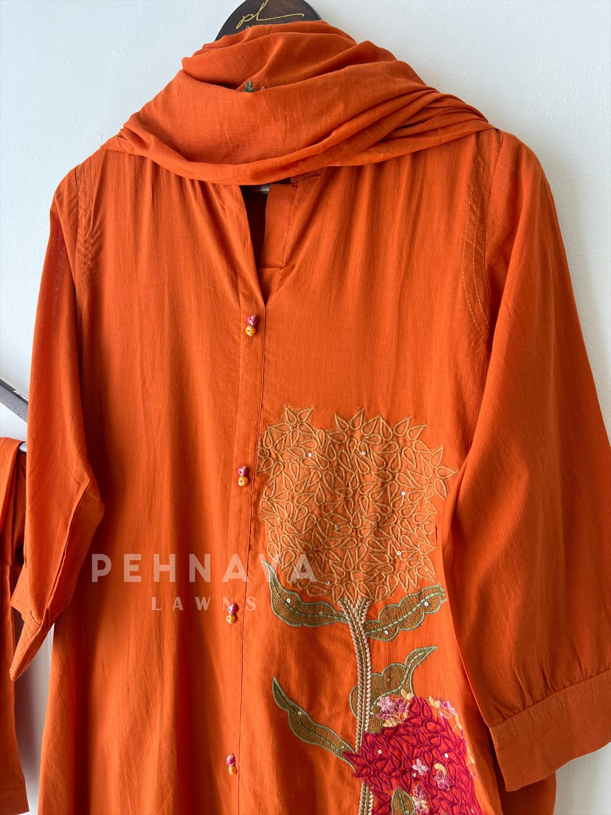 Orange Embroidered Suit No.26