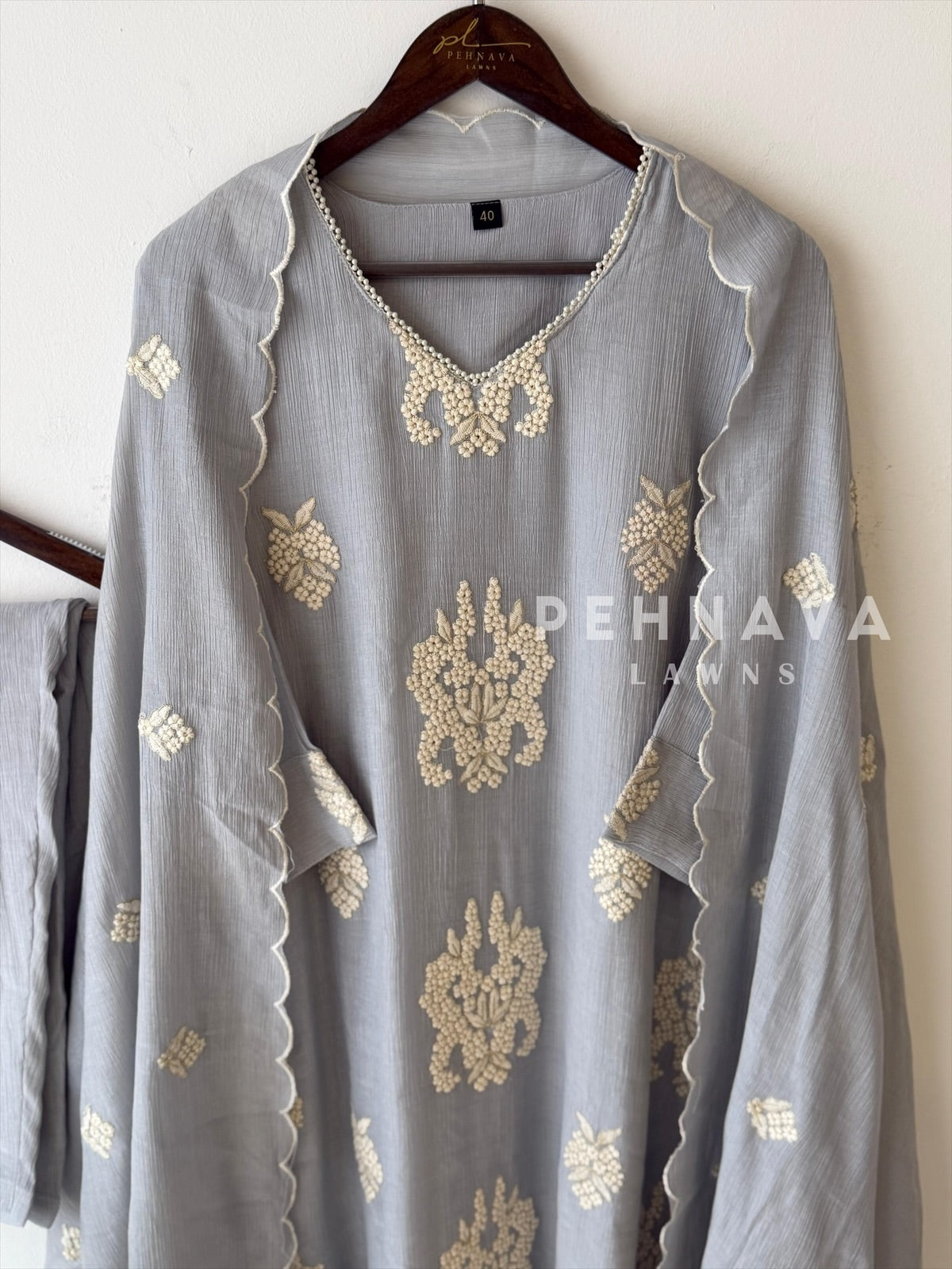 Scallop Embroidered Suit-4169 - Pehnava Lawns