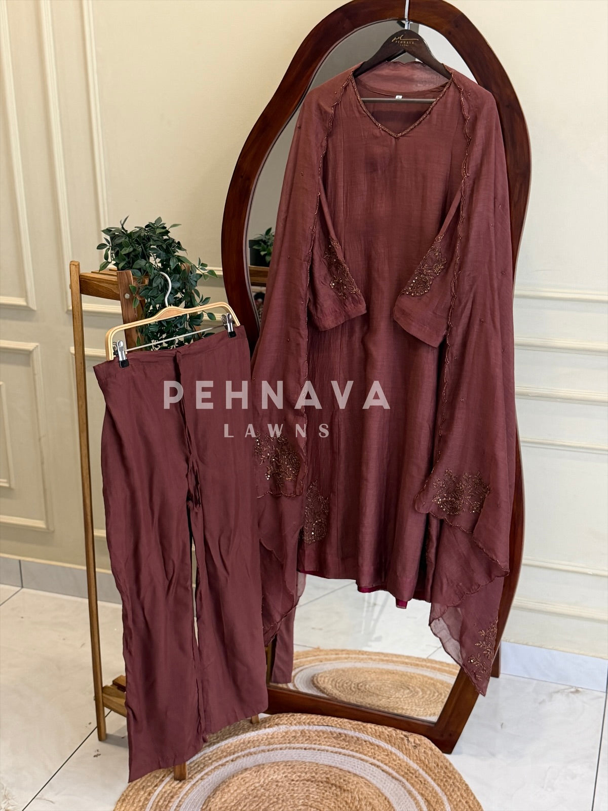 Chanderi Handworked suit 1321