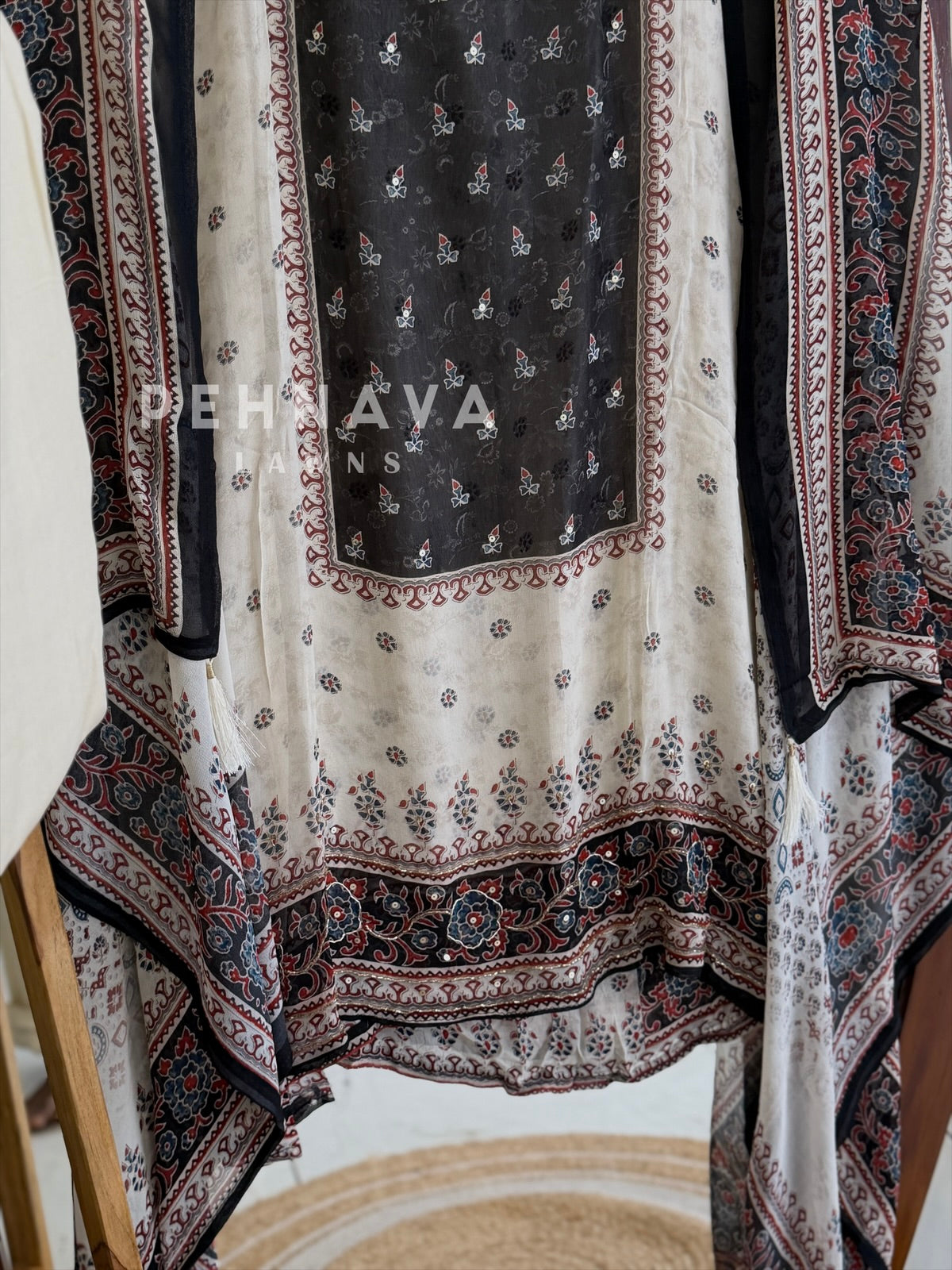 Ajrakh Panel Printed Suit Set