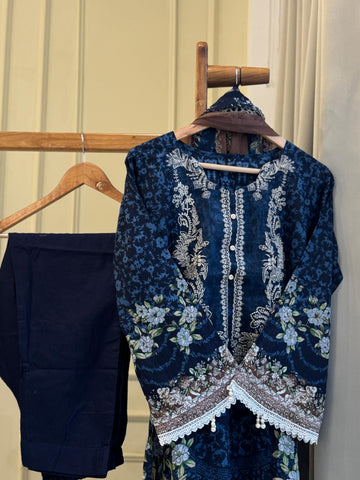 Printed Casual Cotton Suit Ft. Embroidered Dupatta