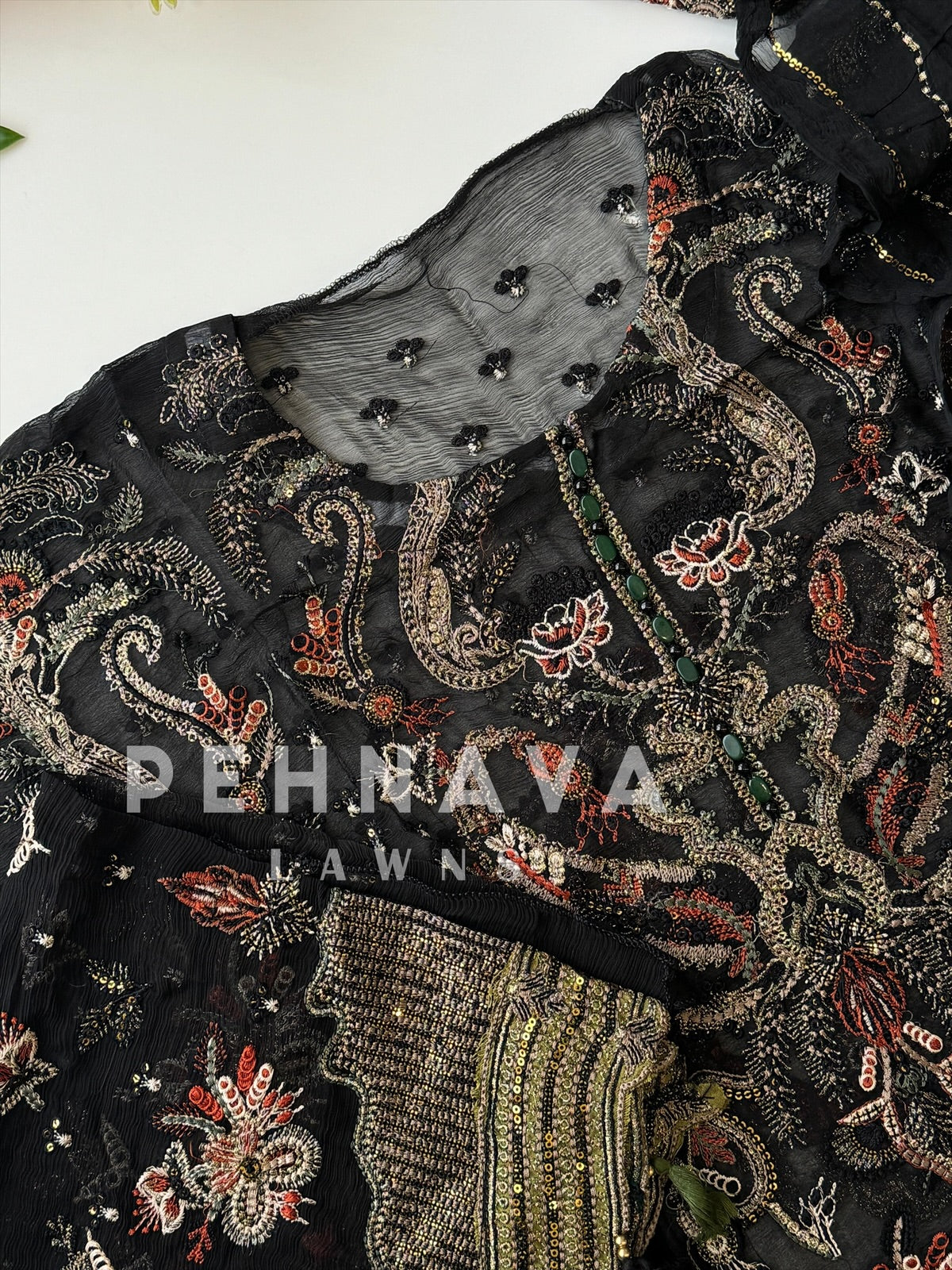 Heavy Embroidery Chiffon Suit