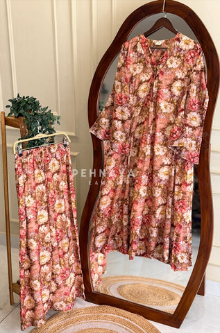 V-Neck Printed Co-ord Set