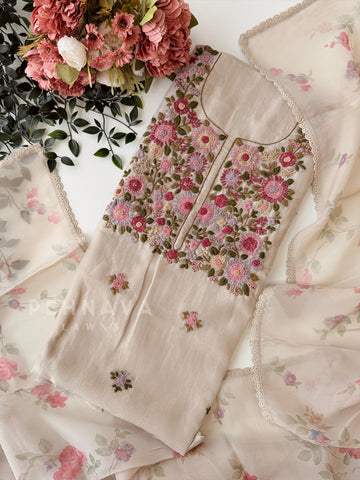 Premium Crushed Tissue Embroidered Unstitched Suit