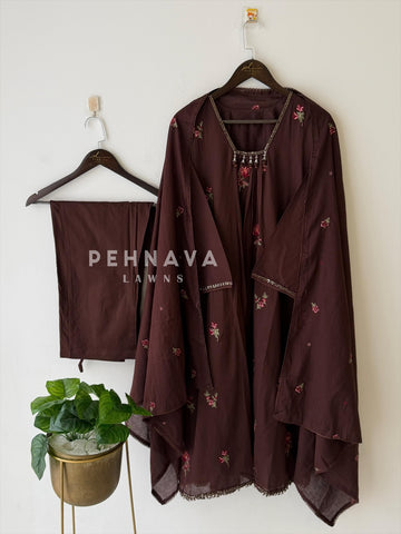 Neck Tassel Embroidered Suit-4163 - Pehnava Lawns