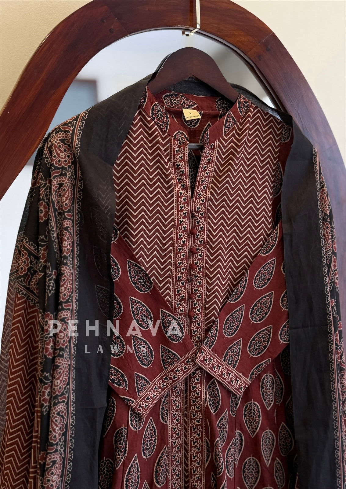Ajrak Print A-Line Suit Set 11021-24