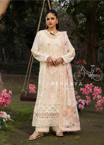 Zarqun Premium Cotton Embroidered Ensemble
