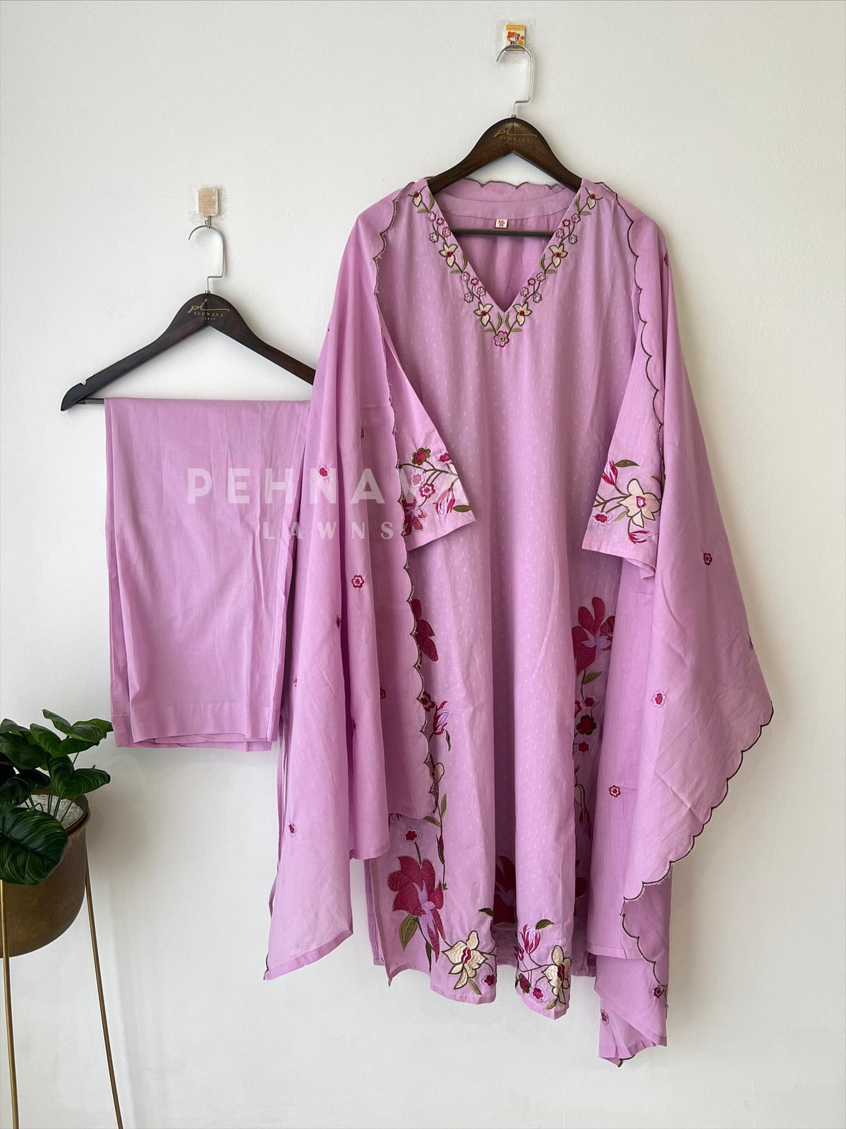 Cotton Applique Detailed Suit-3739 - Pehnava Lawns
