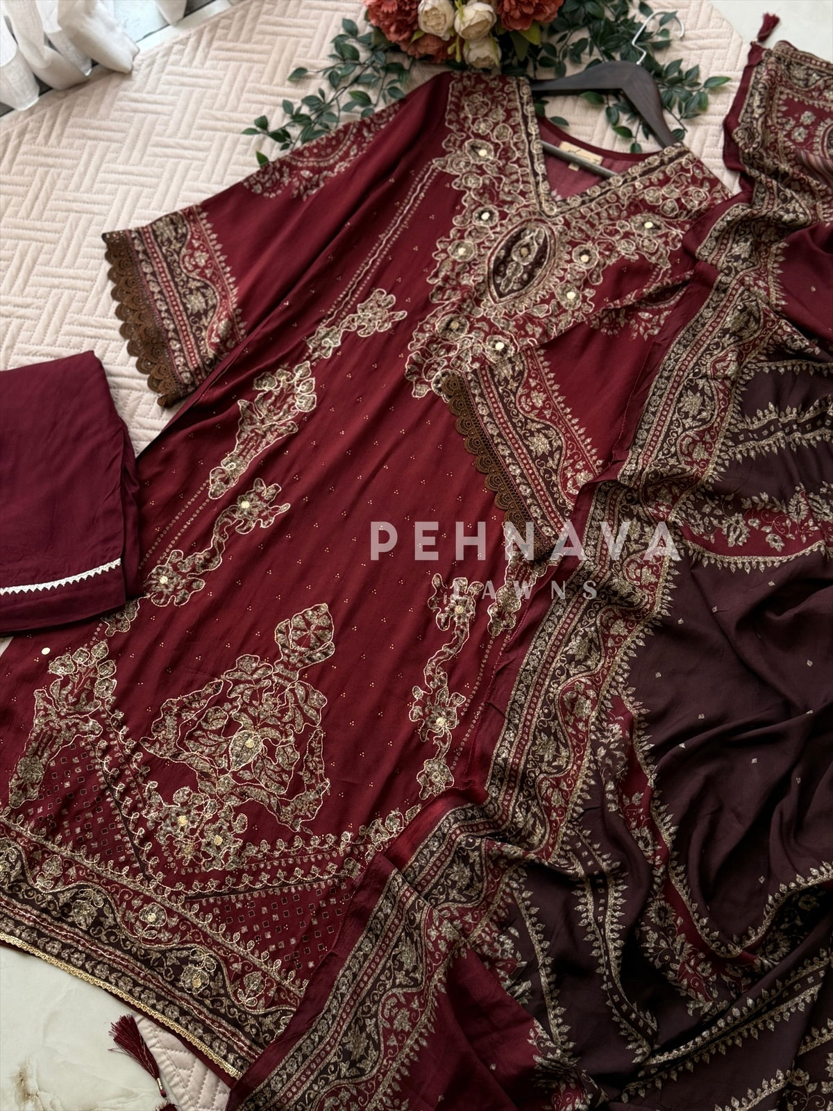 Muslin Stitched Suit KT 355 - Pehnava Lawns