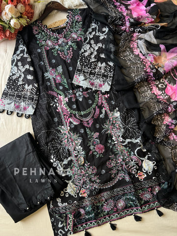 Floral Embroidered Cotton Suit -4110