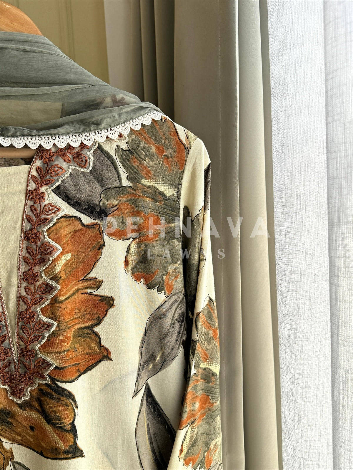 Floral Embroidery Kurtha set