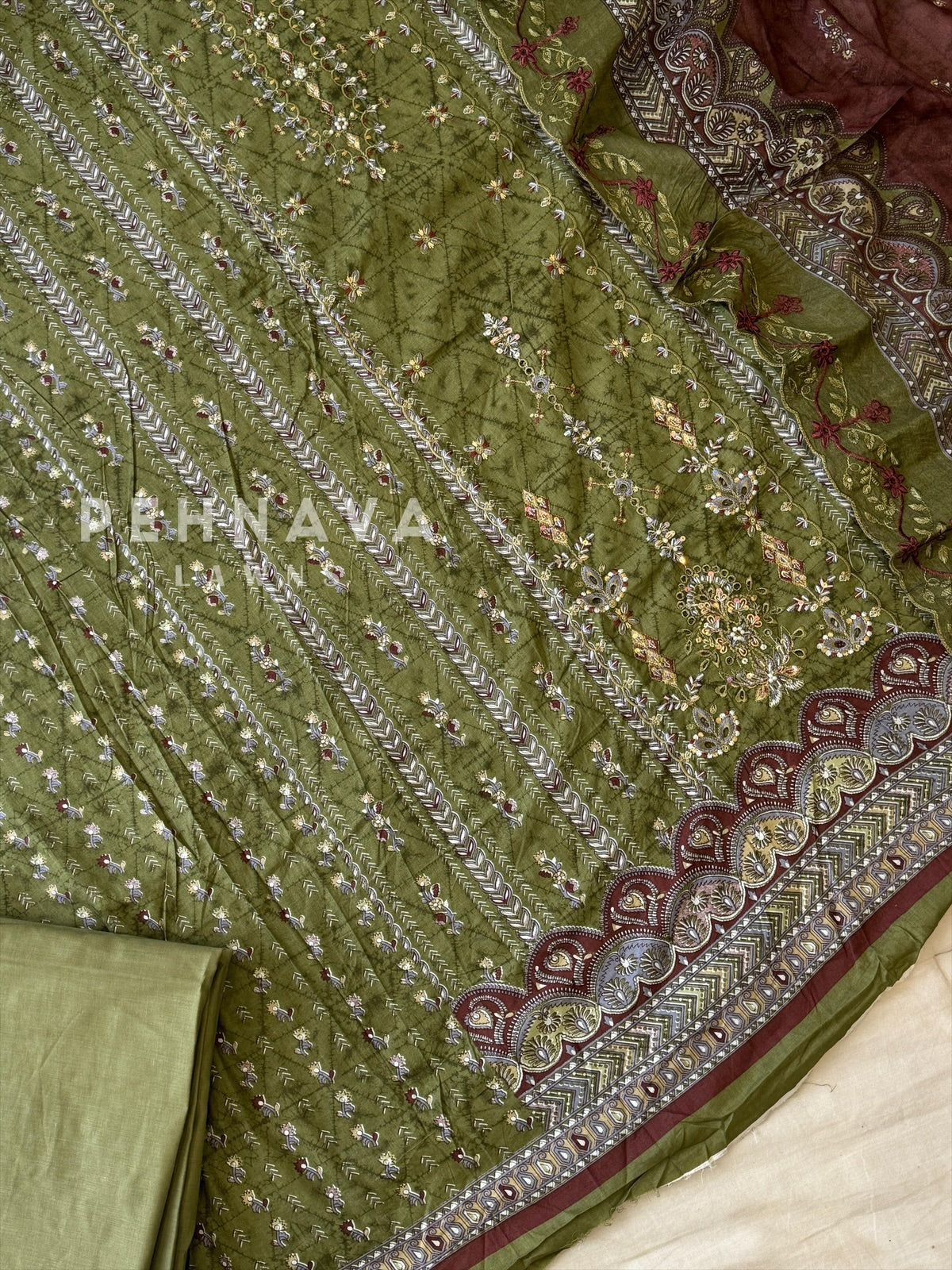 Casual Embroidered Suit-2703 - Pehnava Lawns