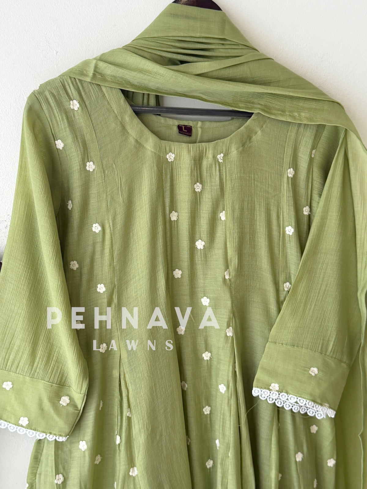 Floral Embroidered Imported Suit-13161