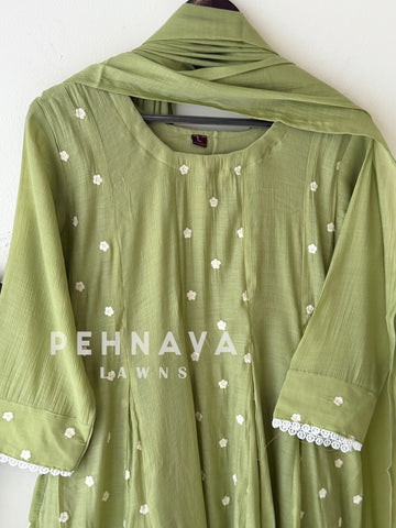 Floral Embroidered Imported Suit-13161