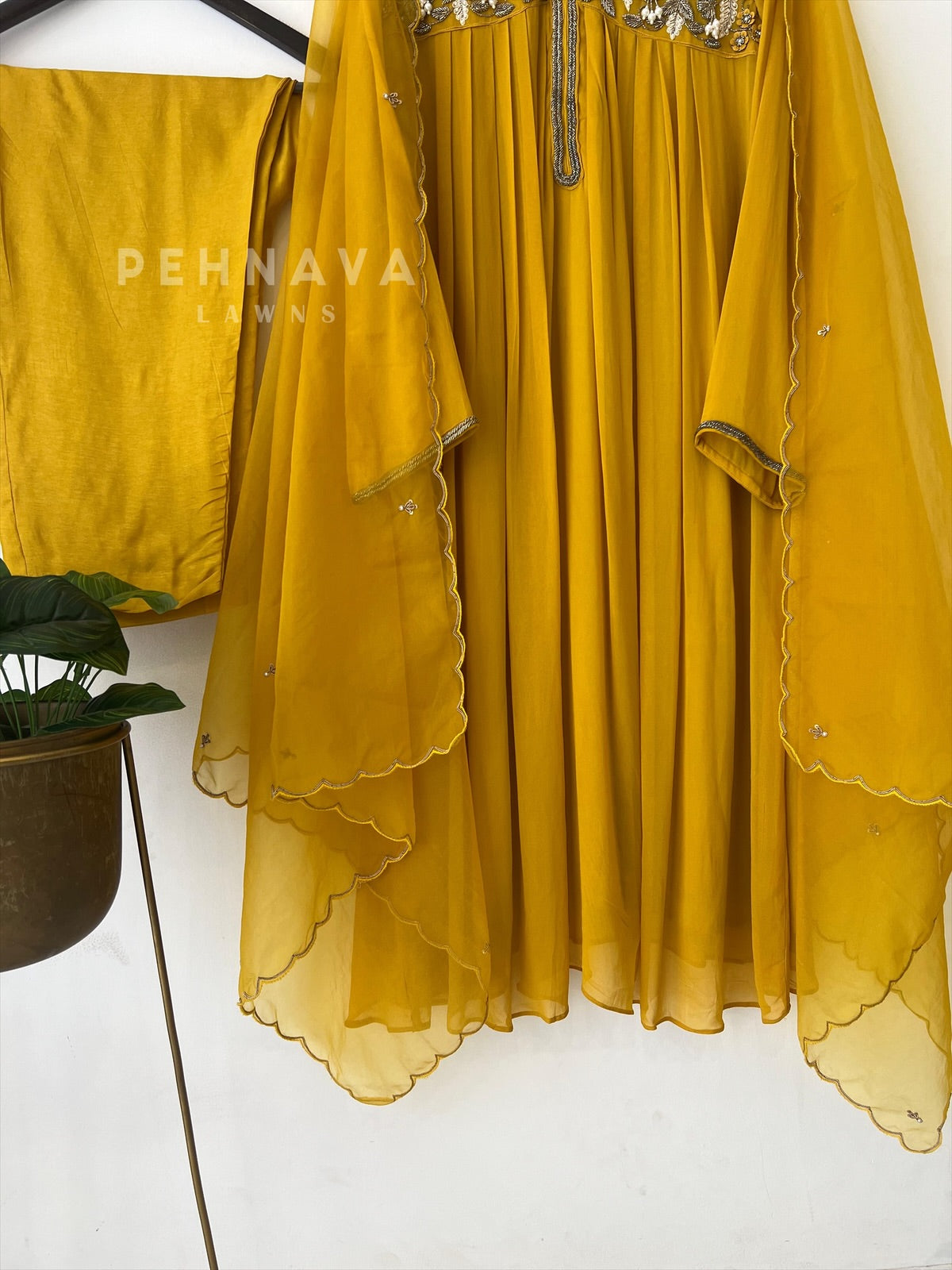 Premium Yellow Handworked Suit