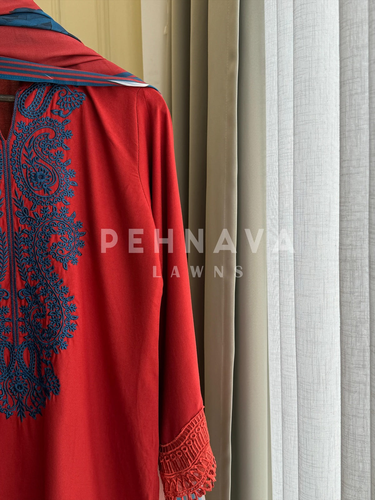 Imported Rayon Embroidered  Suit Set- LRC 258 - Pehnava Lawns