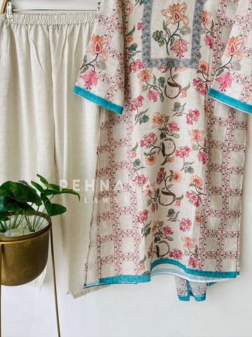 Floral Linen Ensemble-13443 - Pehnava Lawns
