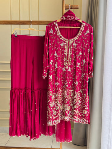 Pure chinnon  hand worked suit-10491