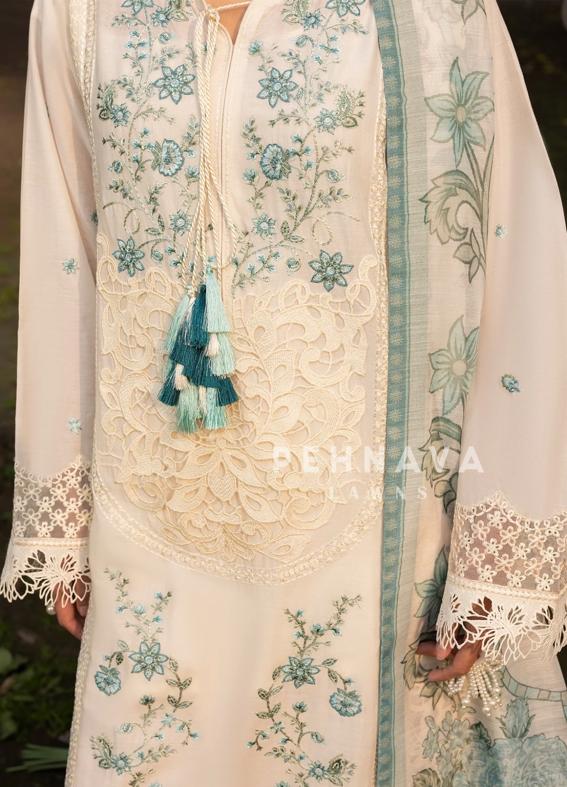 Zarqun Premium Cotton Embroidered Ensemble